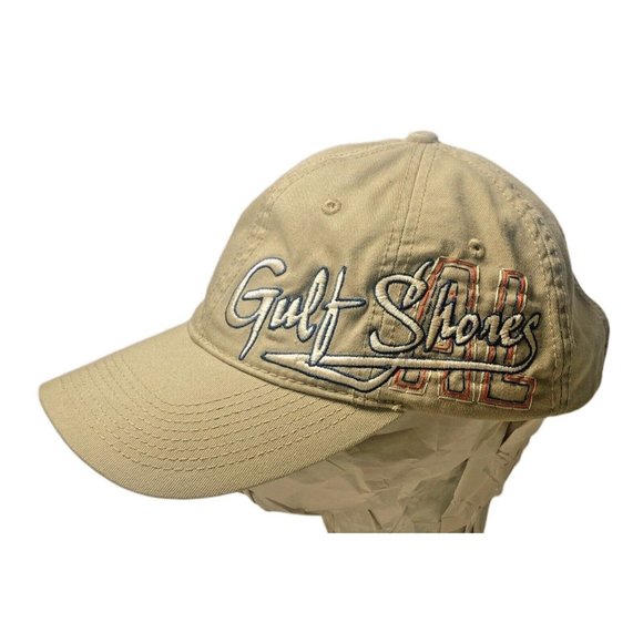 Surf Style Gulf Shore Alabama Beige Logo Strapback Hat,Cap OSFM - Picture 1 of 6